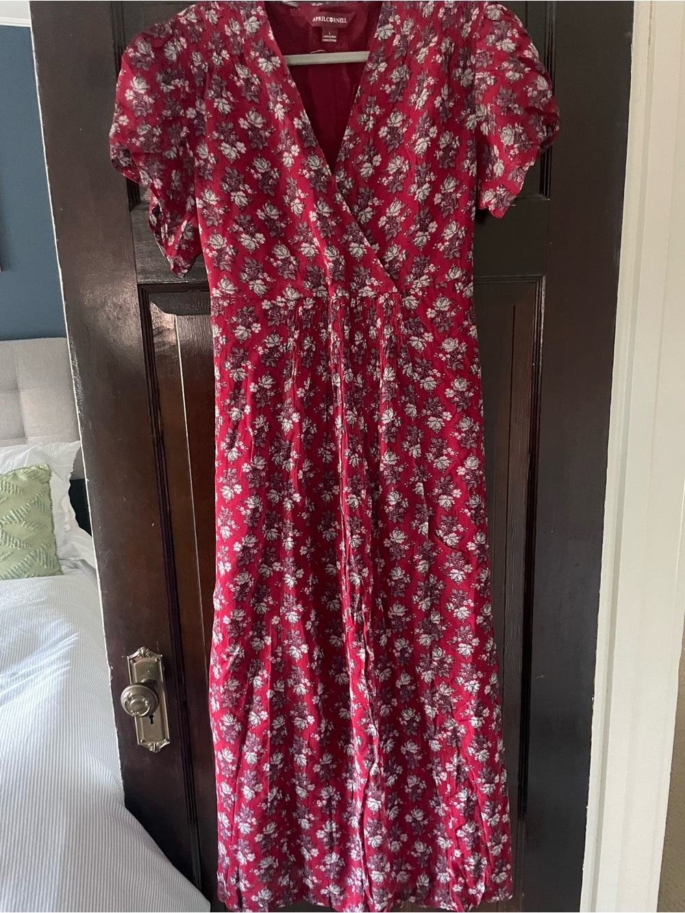 April Cornell Red Floral Midi Dress